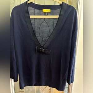 SoCa St. John blouse size L navy blue.